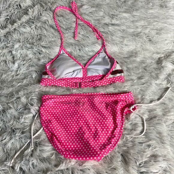 Justice Pink/White Polka Two Piece Bikini - Picture 2 of 4
